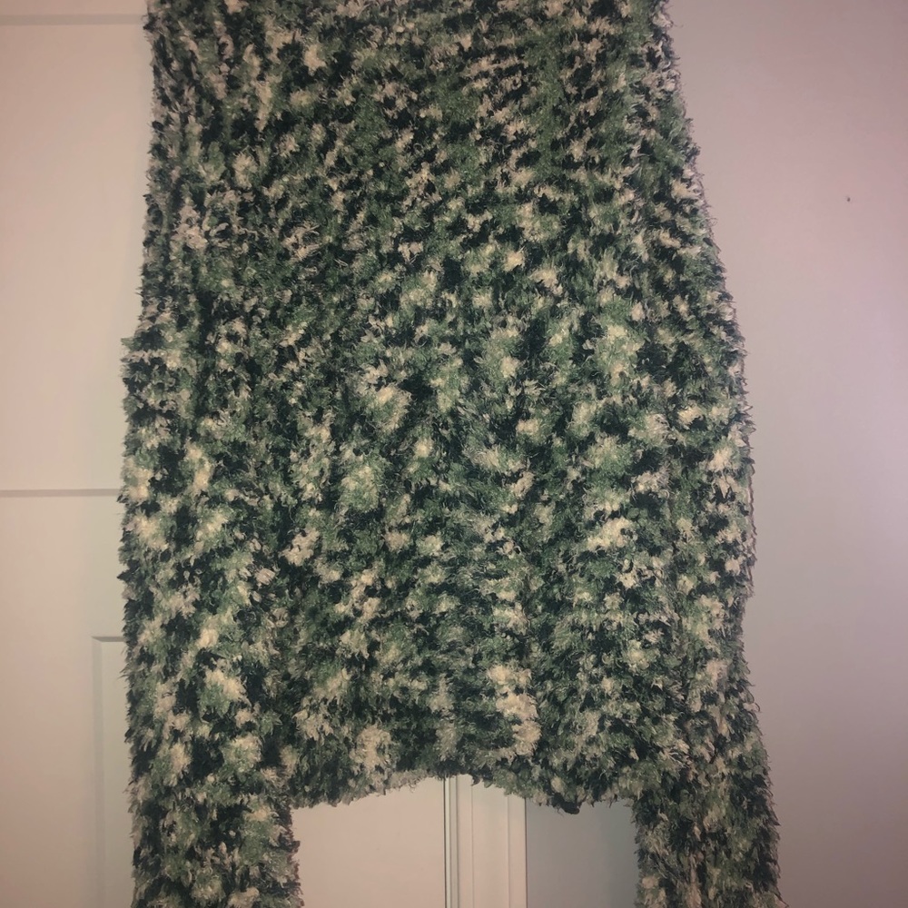 Fuzzy cropped sweater (doesn’t show stomach)